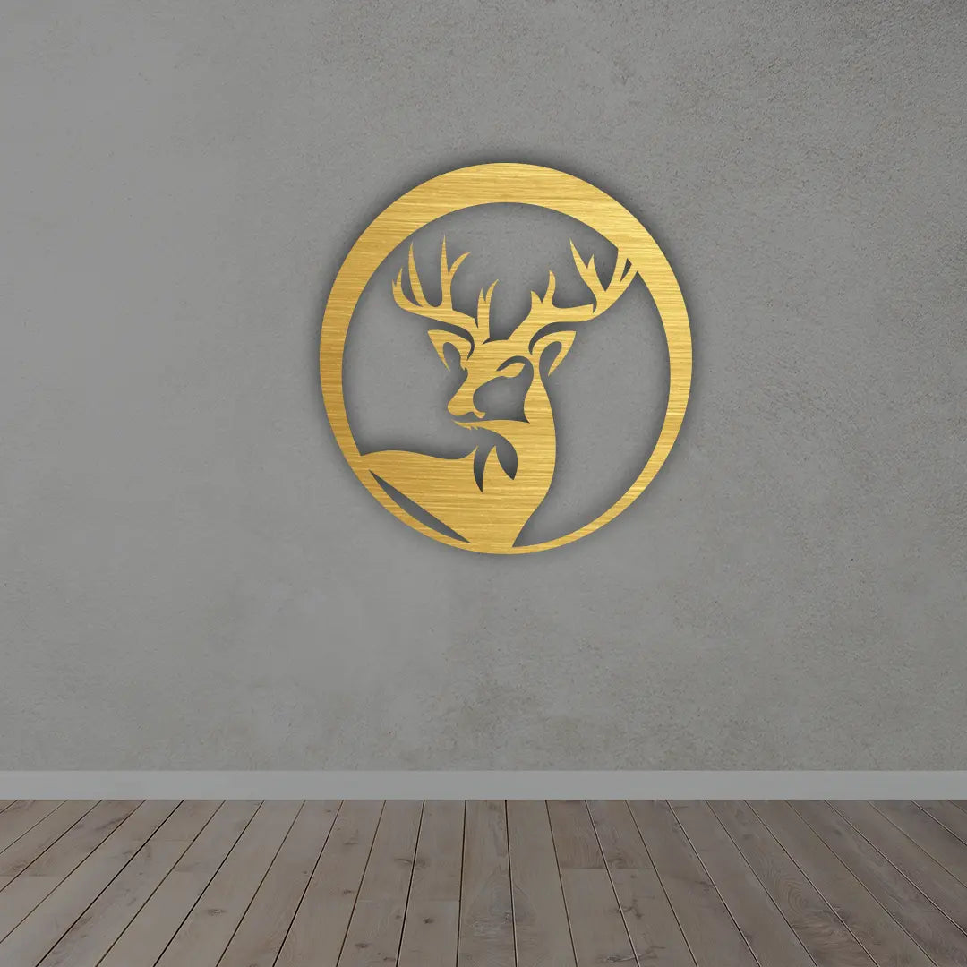 Metal Deer wall Art in golden colour 