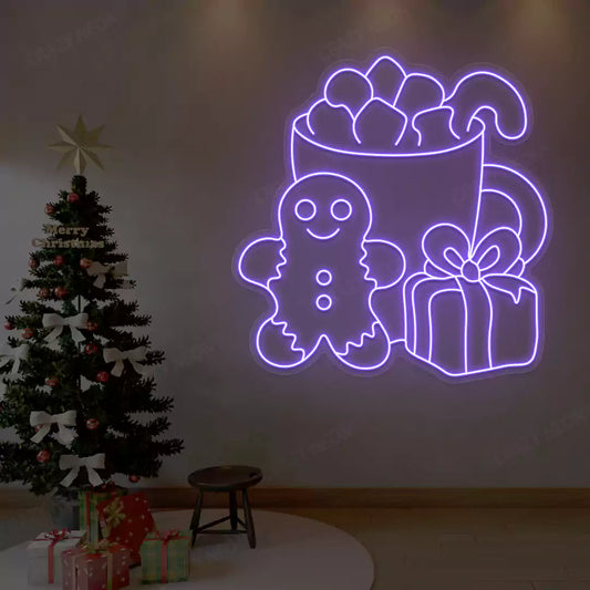 Cozy Christmas Treats Neon Sign | Purple