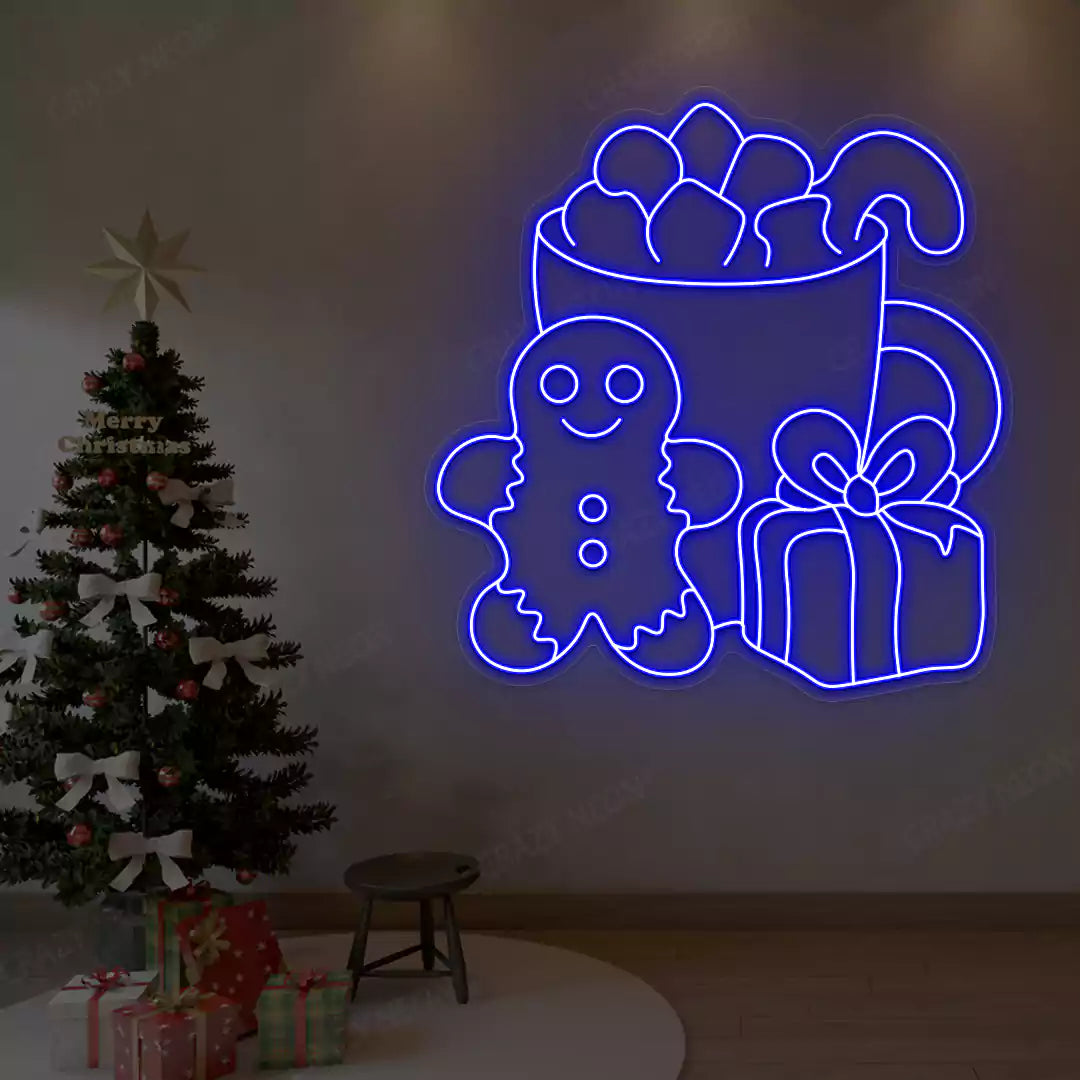 Cozy Christmas Treats Neon Sign | Blue