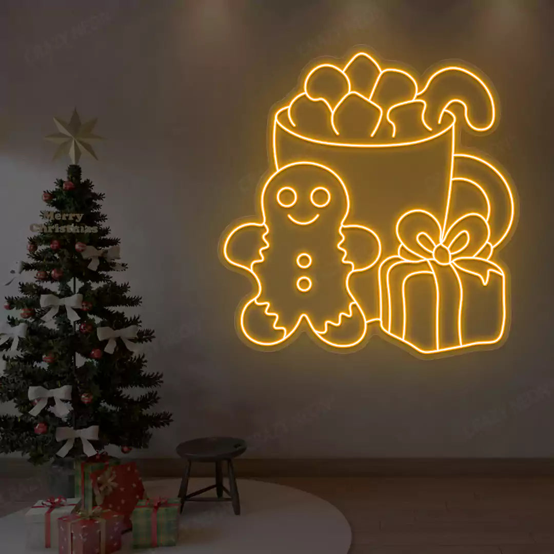 Cozy Christmas Treats Neon Sign | Orange