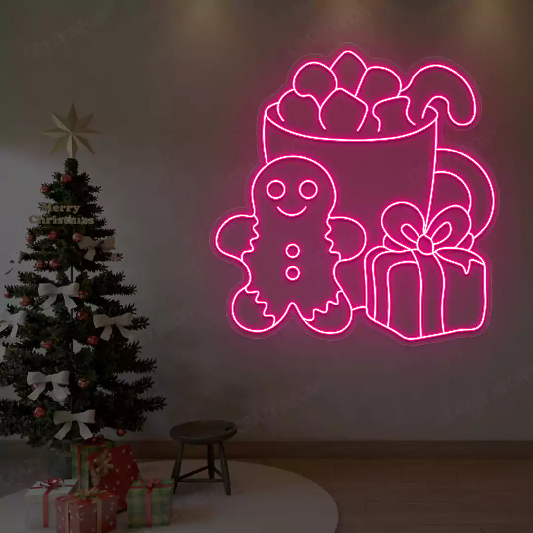 Cozy Christmas Treats Neon Sign | Pink