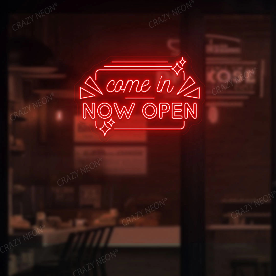 Come in Now Open Sign | Red
