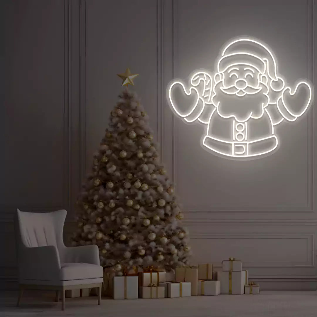 Santa Welcome Neon Sign | Warmwhite