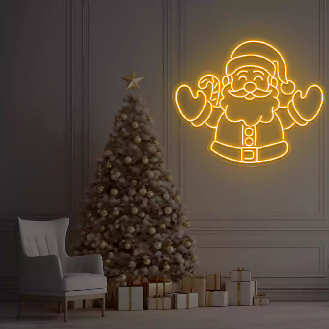 Santa Welcome Neon Sign | Orange
