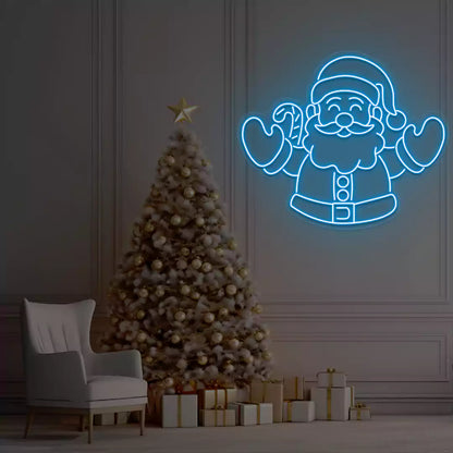 Santa Welcome Neon Sign | Iceblue