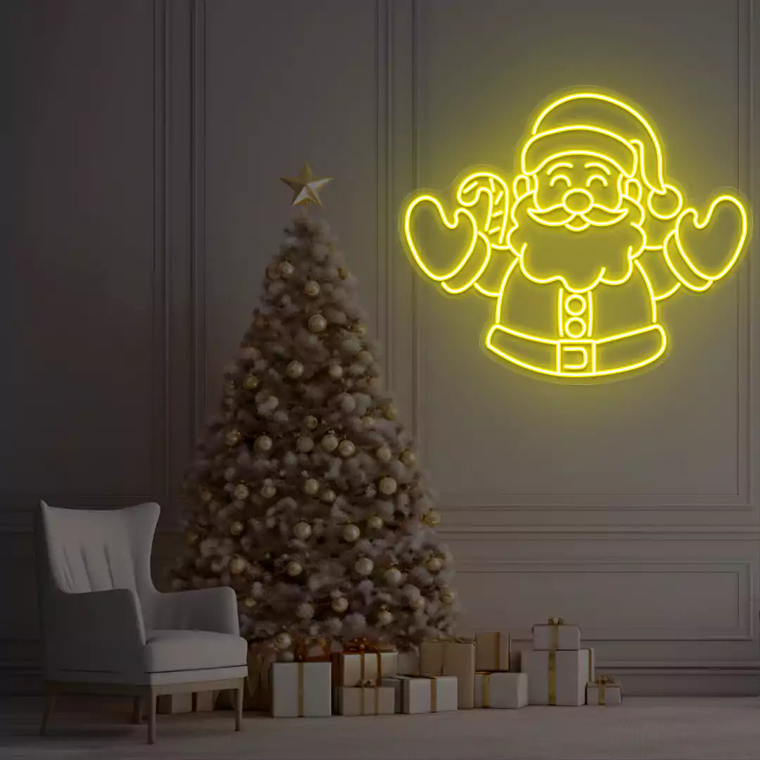 Santa Welcome Neon Sign | Yellow