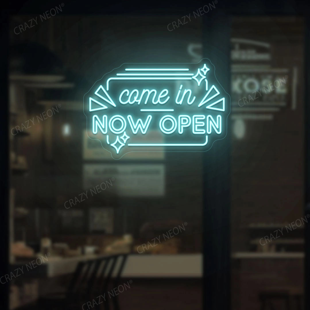 Come in Now Open Sign | Iceblue