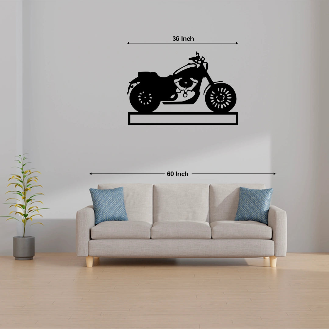 Motorcycle Name Custom Metal Monogram size reference