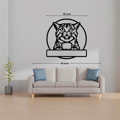 Cat Name Personalized Metal Monogram size reference