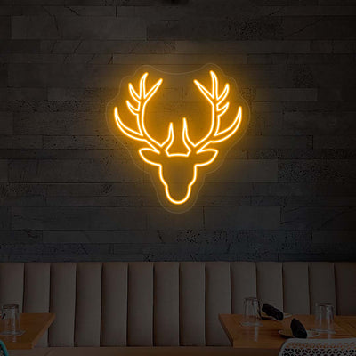 Reindeer Christmas Neon Sign | Orange