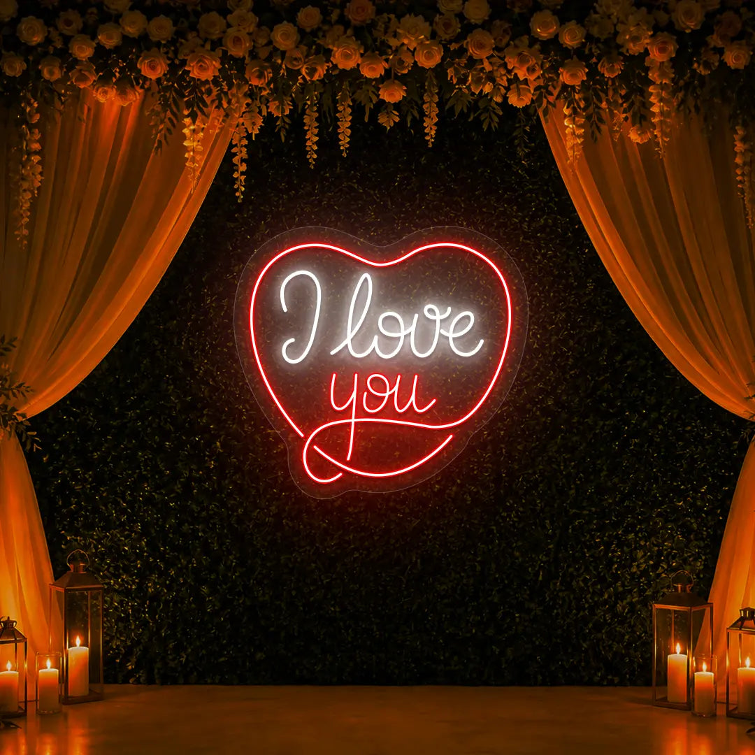I Love You Forever Neon Sign in Red color