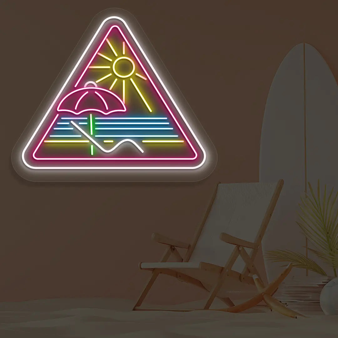 Sunset Escape Neon Sign in Iceblue color