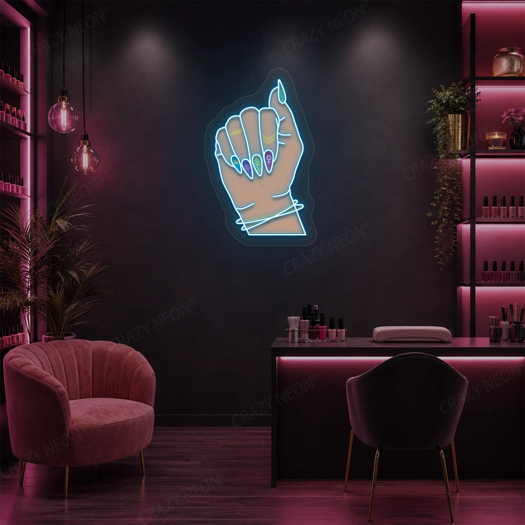 Nailed It Neon Artwork in iceblue color
