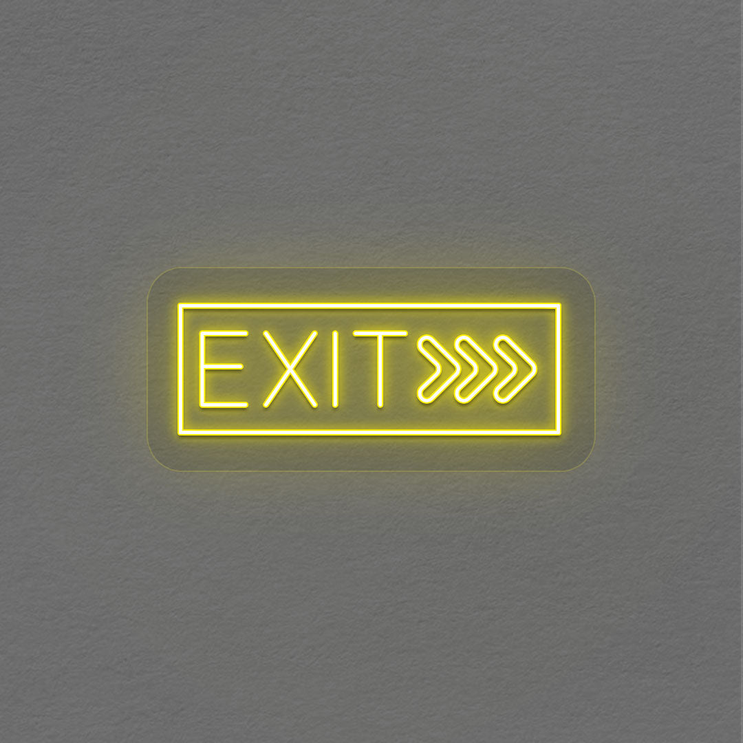 Exit With Arrow Neon Sign