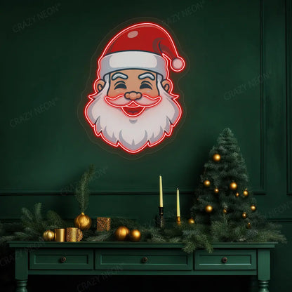 Santa Head Neon Artwork | Red