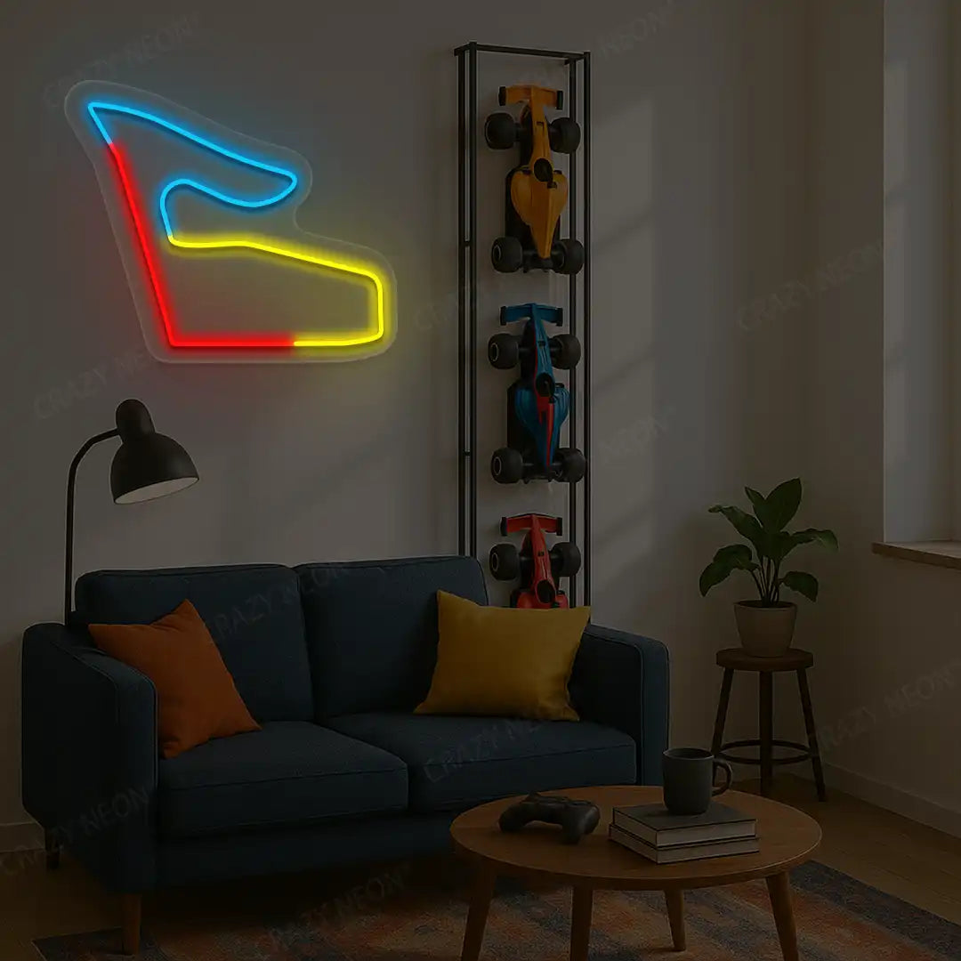 Muticolor Red Bull Ring Spielberg Austria Grand Prix Circuit LED neon wall sign in yellow, red, and blue
