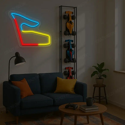 Muticolor Red Bull Ring Spielberg Austria Grand Prix Circuit LED neon wall sign in yellow, red, and blue