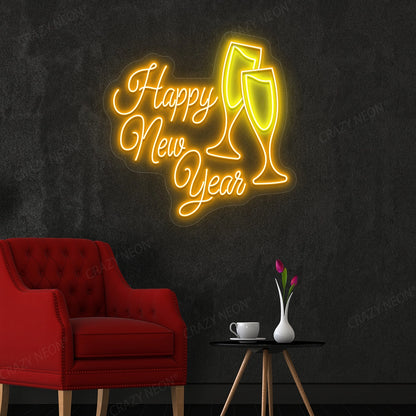 Happy New Year Neon Sign | Orange 