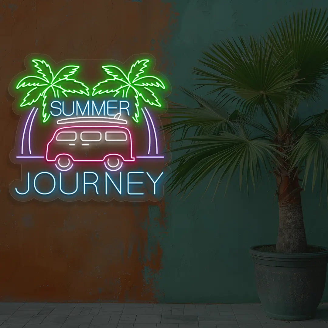 Summer Journey Neon Sign in Iceblue color 