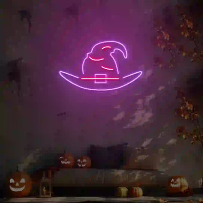 Witch Hat Neon Sign | Purple
