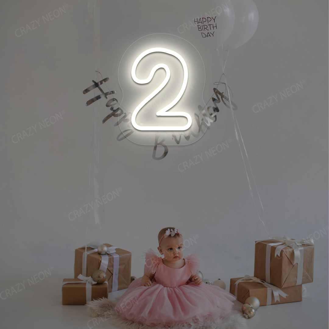 Number 2 Neon Sign | Warmwhite