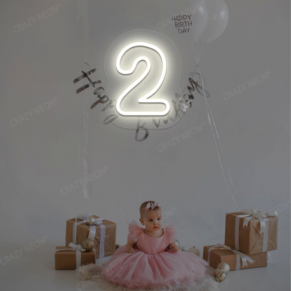 Number 2 Neon Sign | Warmwhite