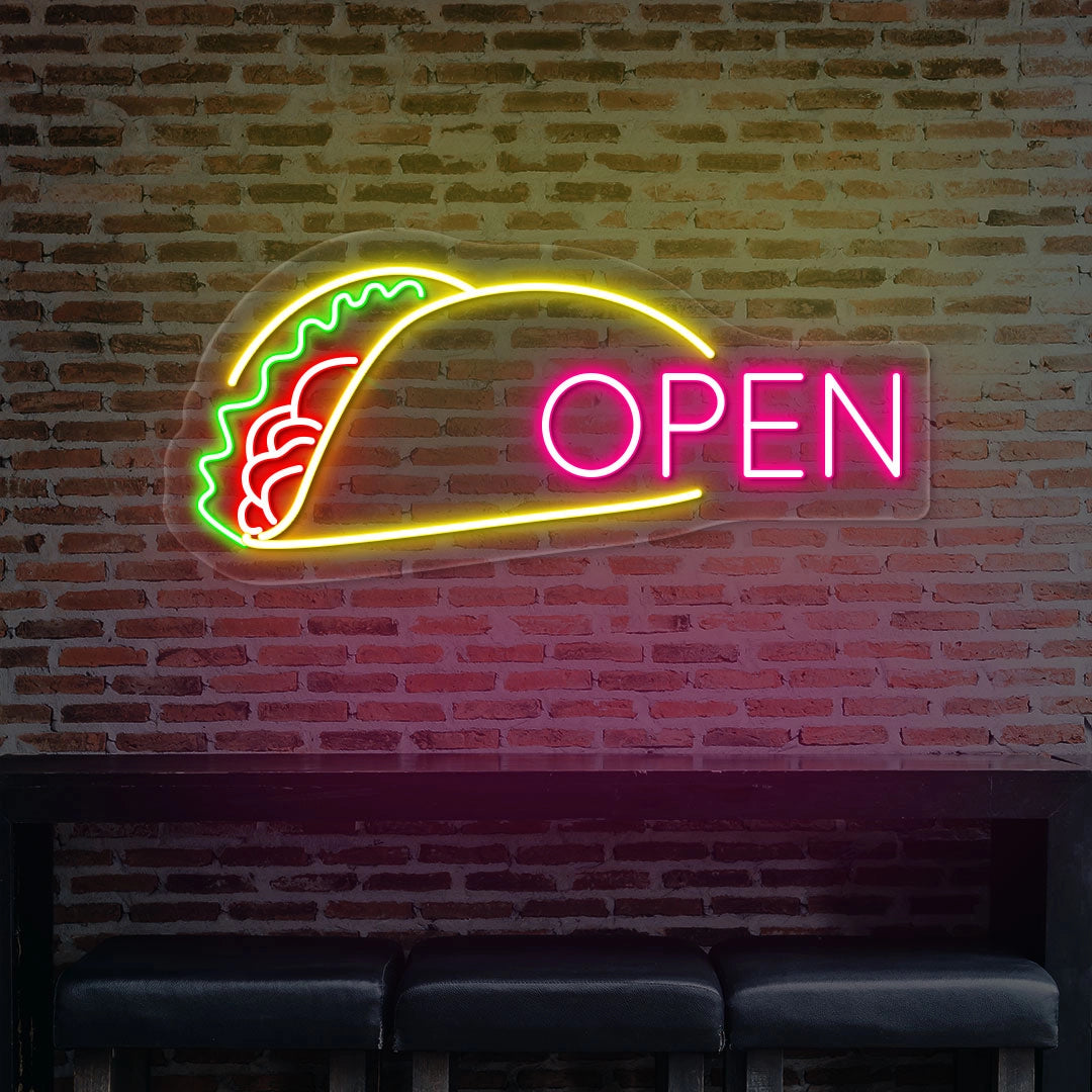 Tacos Open Neon Sign