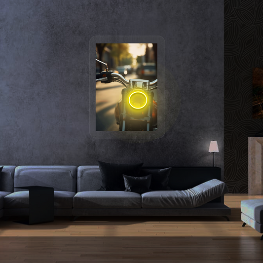 Halo Urban Moto Neon Artwork | Yellow