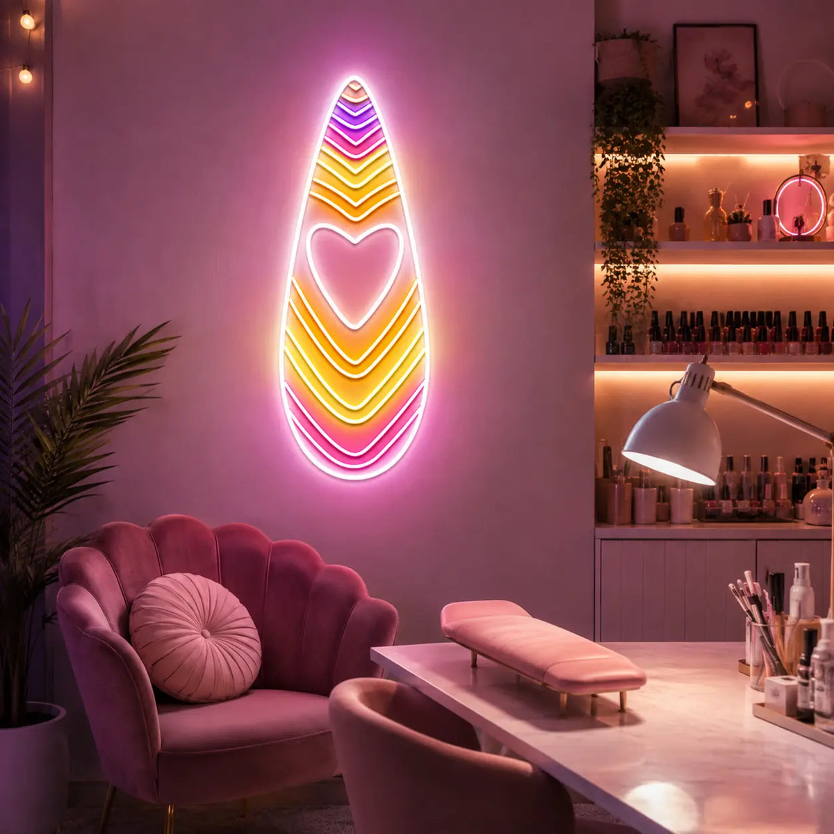 Glaze And Gloss Nail Neon Sign in Multicolor