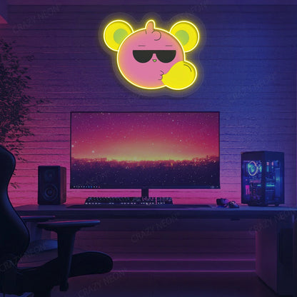 Slay Bear Neon Artwork | Yellow