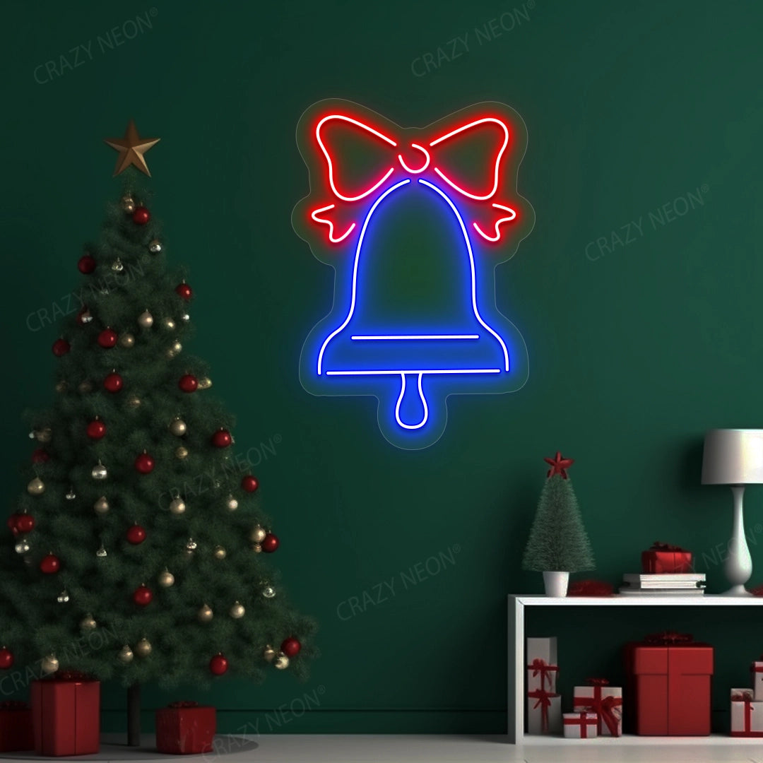 Jingle Bell Neon Sign | Blue