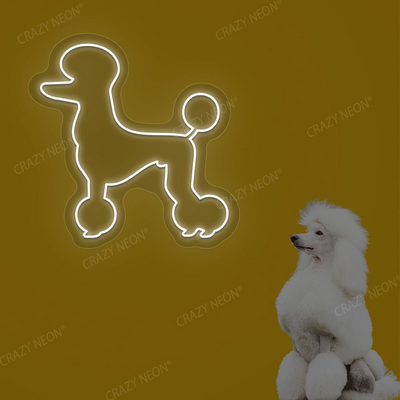 White Poodle Dog Neon Sign | White