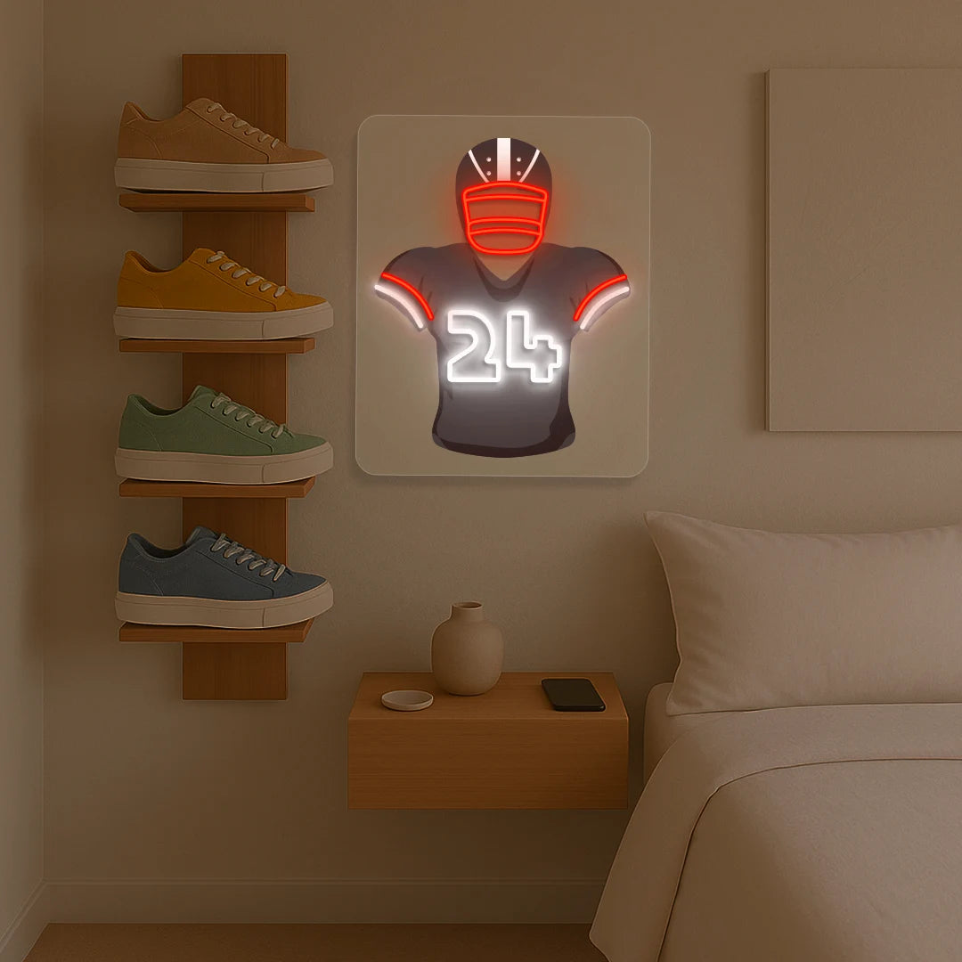 Cleveland Chubb 24 Jersey Football Neon Artwork