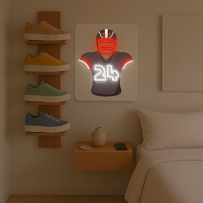 Cleveland Chubb 24 Jersey Football Neon Artwork