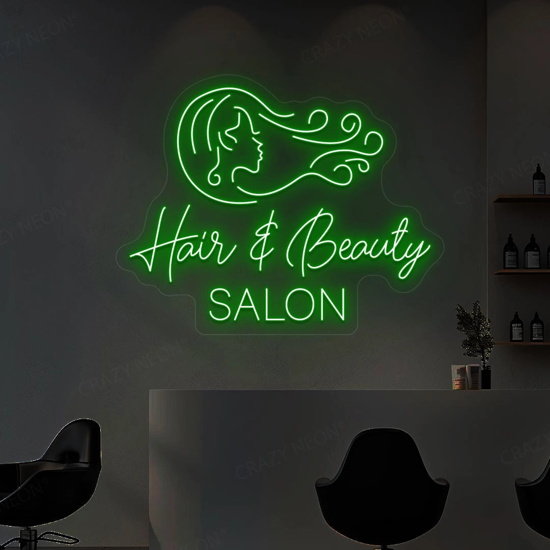 Hair & Beauty Salon Neon Sign | Green