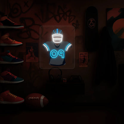 Carolina Young 09 Jersey Football Neon Artwork