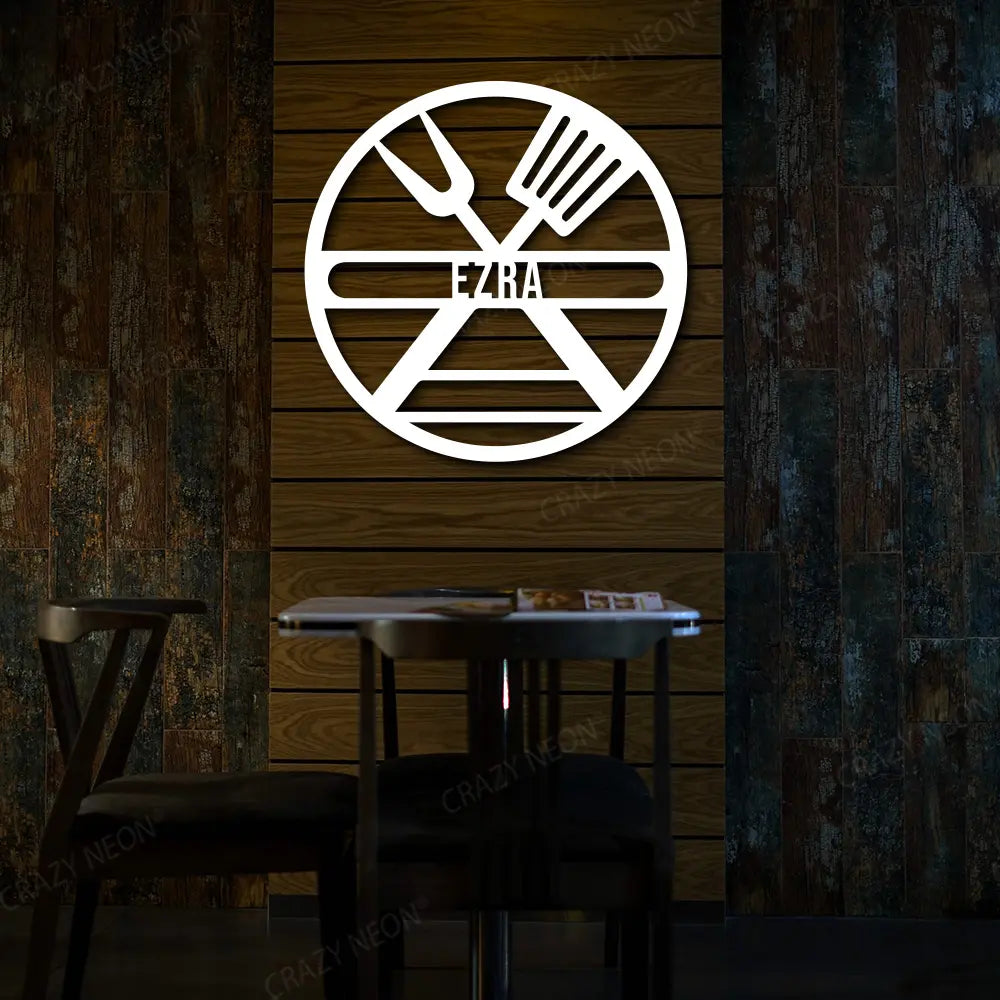 Custom Kitchen Utensils Name Metal Monogram in White Colour 