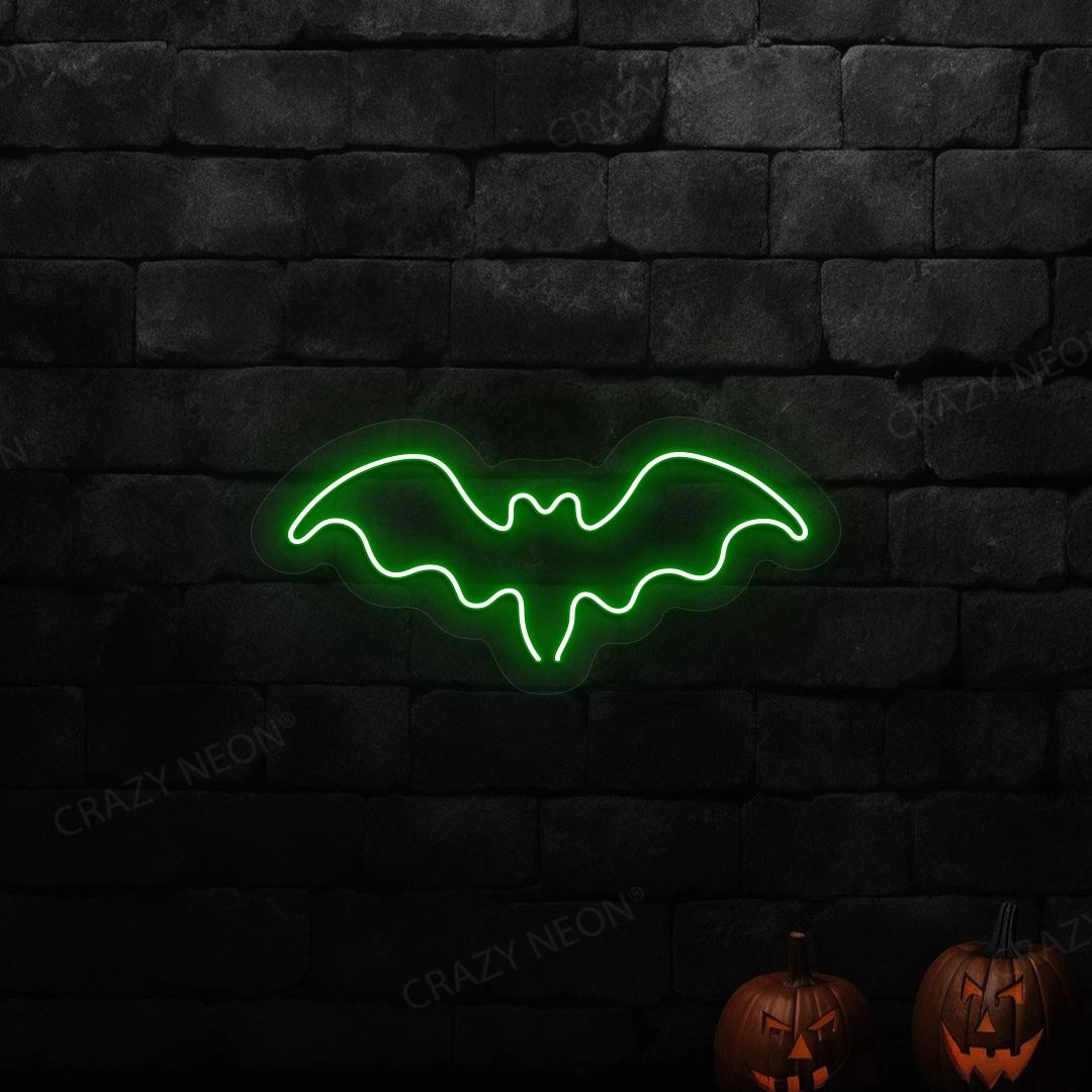 Halloween Bat Neon Sign | Green 