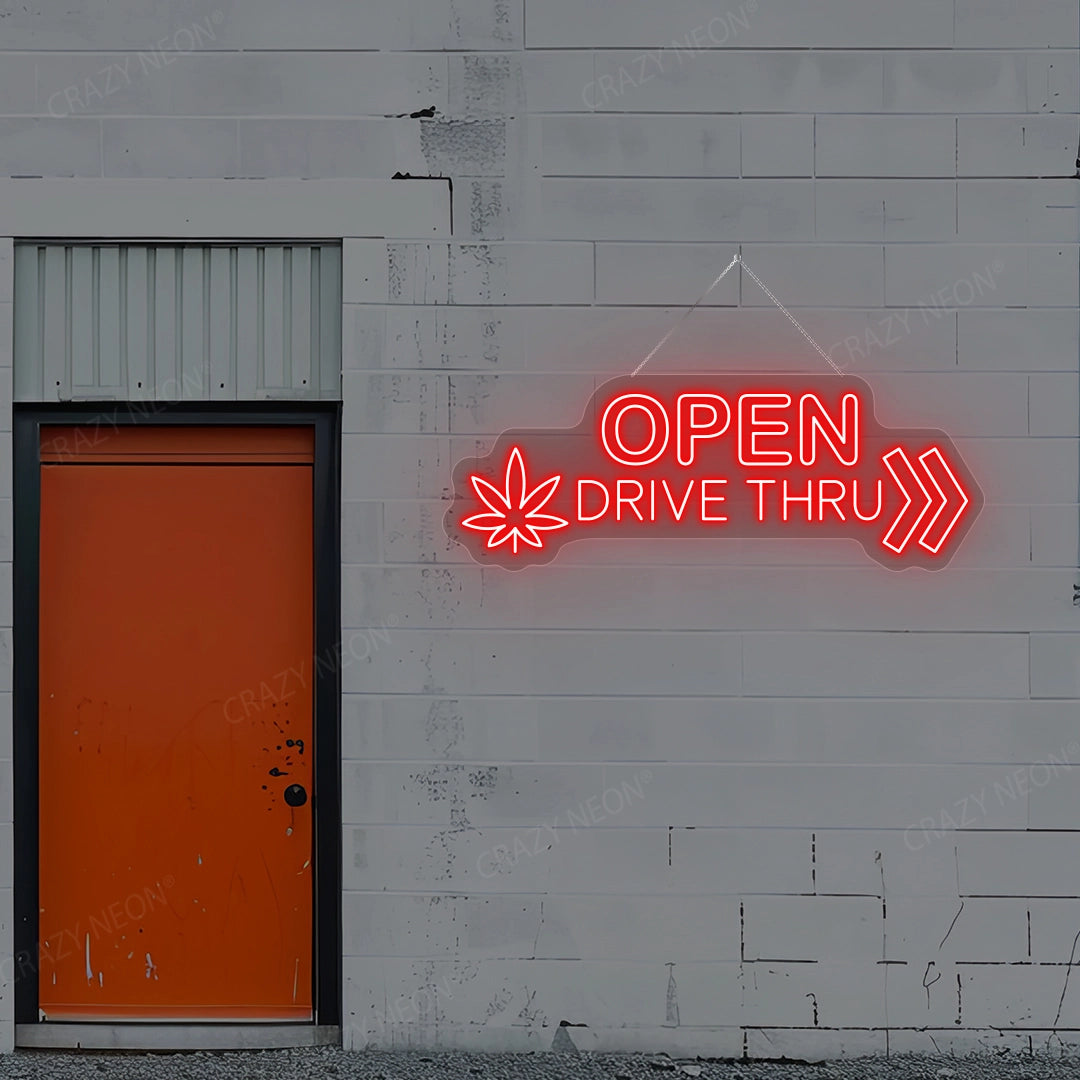 Open Drive Thru Sign | Red