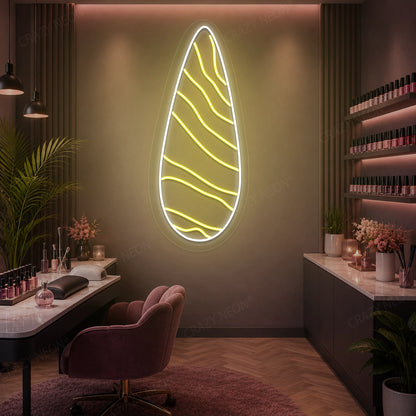Silhouette Nail Neon Sign in Yellow color
