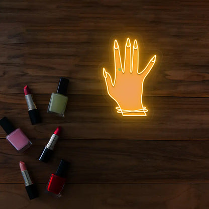 Nail Game Strong Neon Artwork in orange color