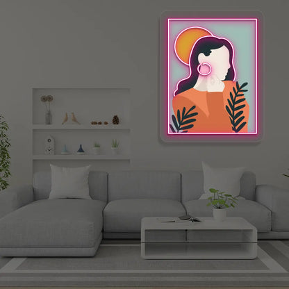 Calm Aura Abstract Neon Artwork Sign in Pink Color