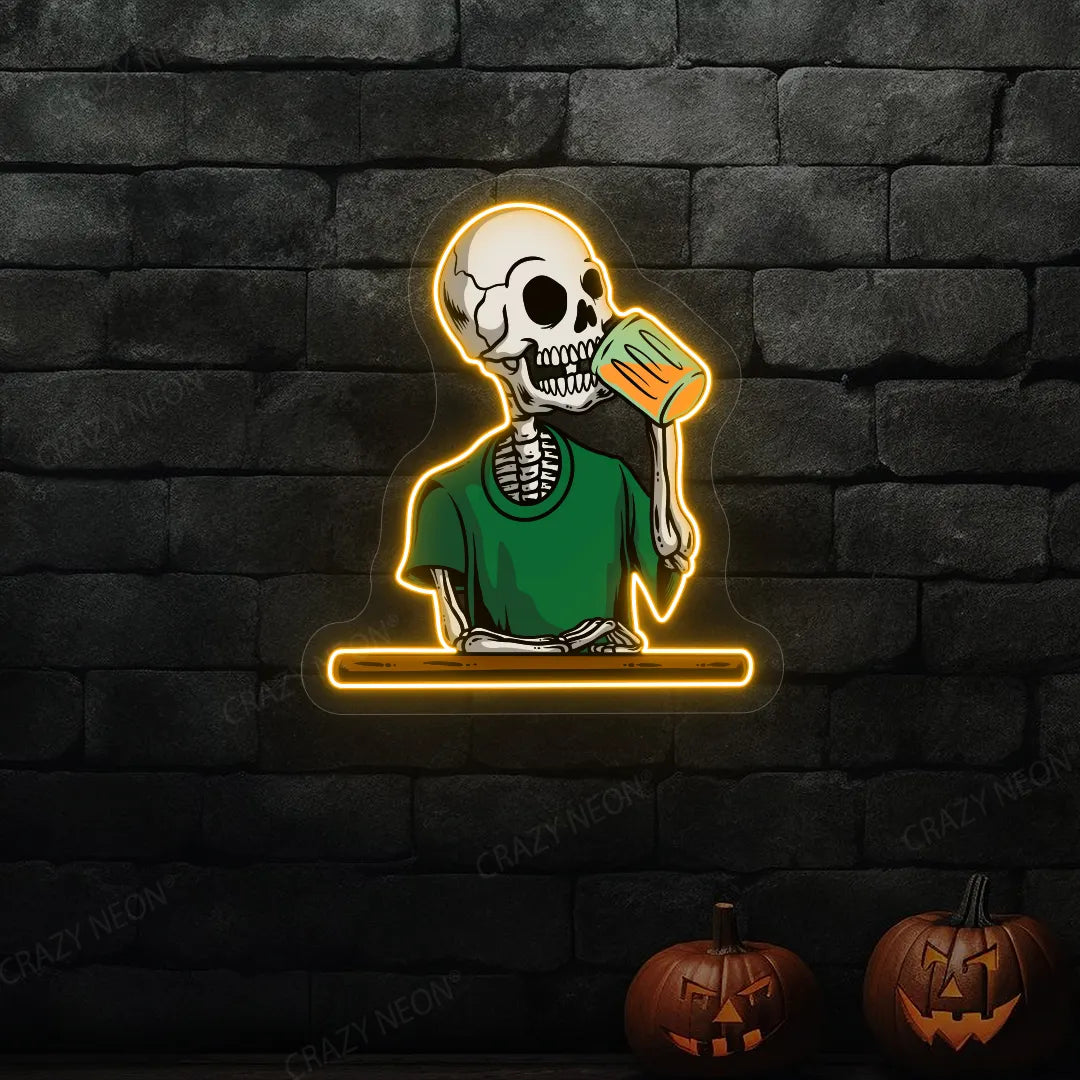 Skeleton Neon Sign | Orange