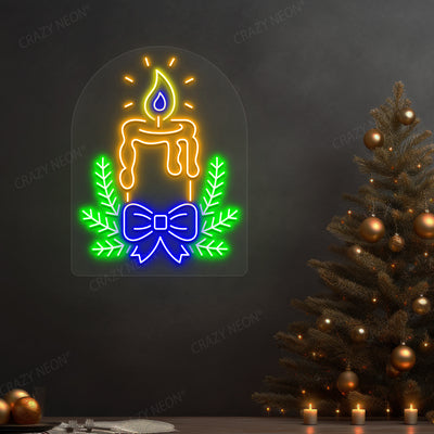 Holly Candle Neon Sign | Orange