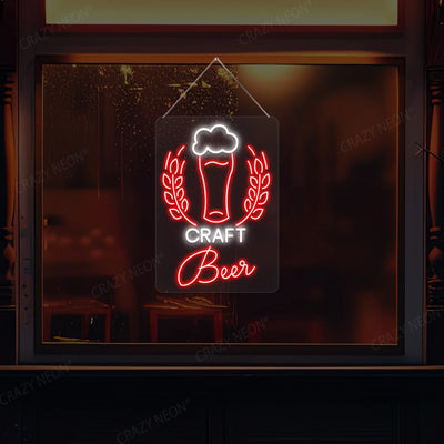 Craft Beer Neon Sign | White