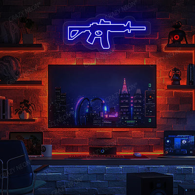 M416 Gaming Gun Neon Sign n blue color