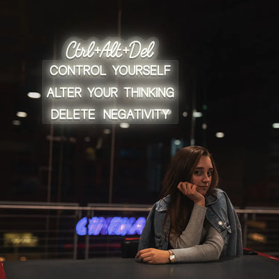 Ctrl + Alt + Dlt Quote Led Neon Sign | Warmwhite