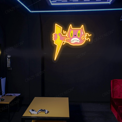 Zap Meow Neon Artwork | Orange