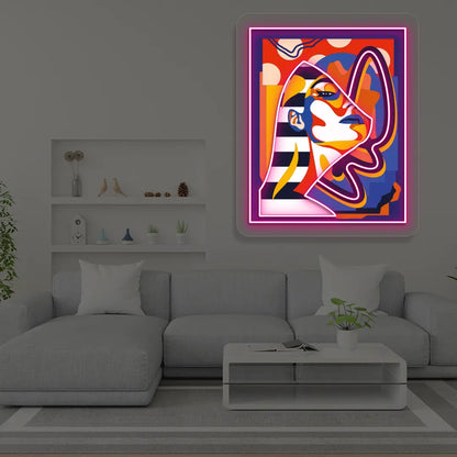 Pharaonic Abstract Neon Artwork Sign