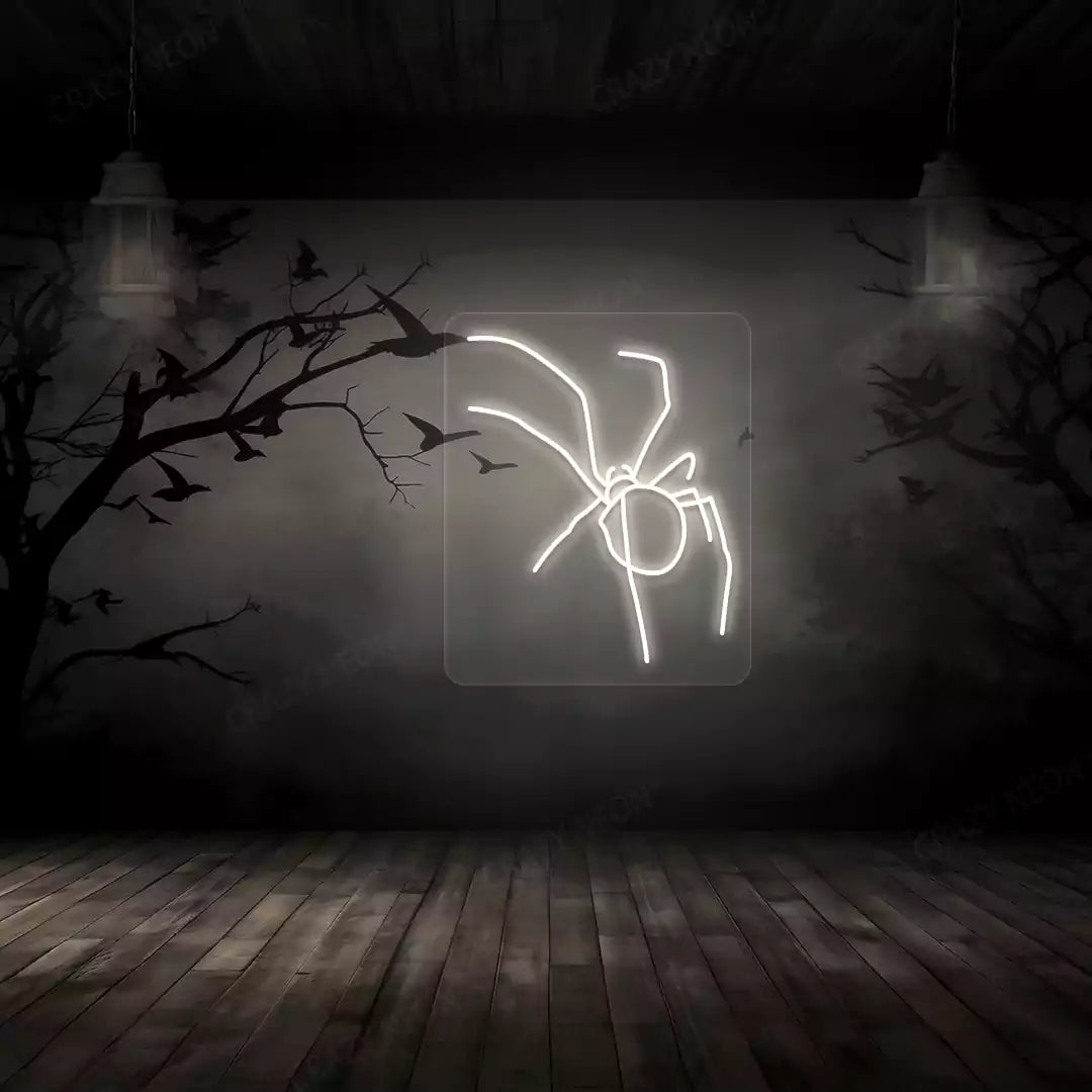 Spider Neon Sign | White